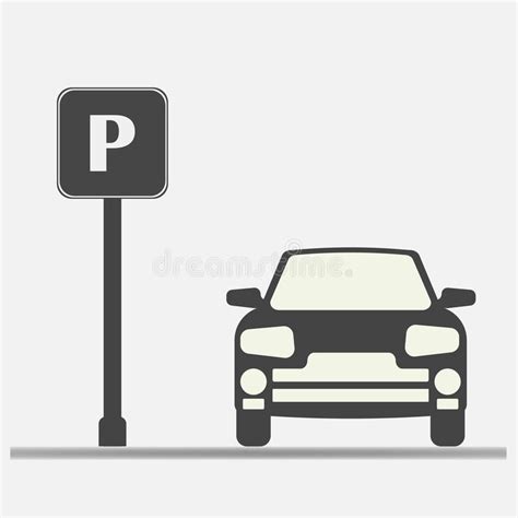 Vector Parking Icon Includes Inscription P Parking Sign On Blu Stock