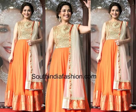 Madhuri Dixit In Floor Length Anarkali South India Fashion