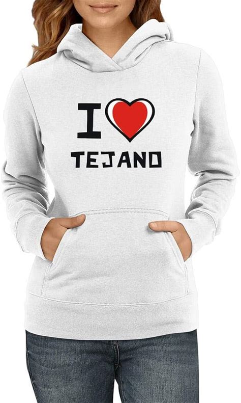 Idakoos I Love Tejano Bicolor Heart Women Hoodie Uk Clothing