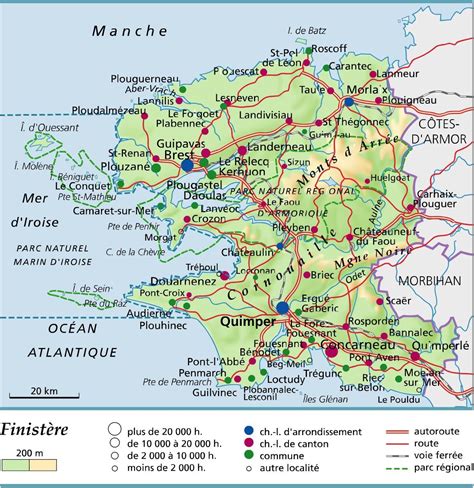 Carte Du Finistère Carte Bretagne Carte De France Région Finistère