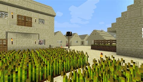 Featuring a fully functioning blacksmith, and a chest containing an iron sword and chestplate. Desert Village Minecraft Map
