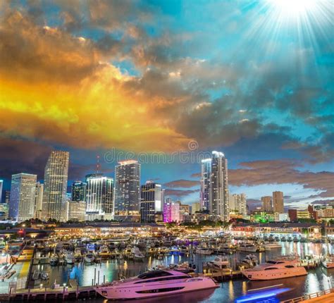 Stunning Skyline Of Miami Florida Stock Image Image Of Panorama