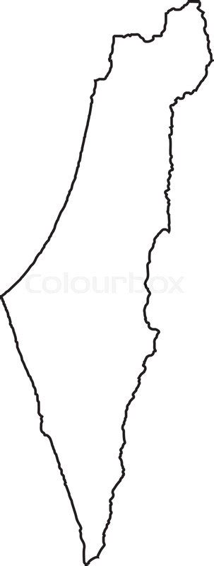 Contour Map Of Israel On White Stock Vector Colourbox