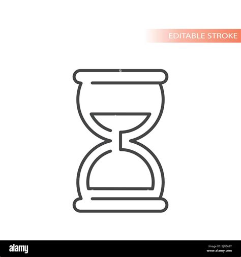 hourglass sand clock line vector icon sandglass simple outlined symbol stock vector image