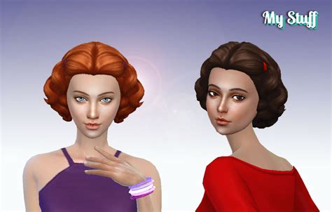 Mystufforigin Lovely Curls Hair Converted ~ Sims 4 Hairs