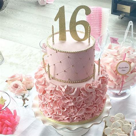 Even at 16, the cake is still the main feature on the table. sweet16 16 cake pink on Instagram #sweet16cakes | Pink birthday cakes, Sweet 16 birthday cake ...