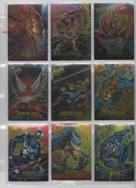 1995 Fleer Ultra Spider Man Masterpieces Limited Edition Set Of 9