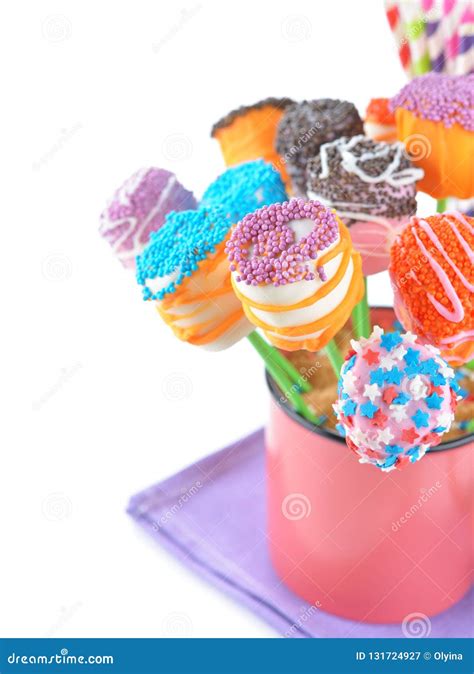 Various Marshmallow Cake Pops Stock Image Image Of Lollipops
