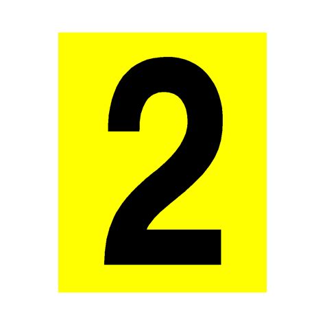 Yellow Number 2 Sticker Safety Uk