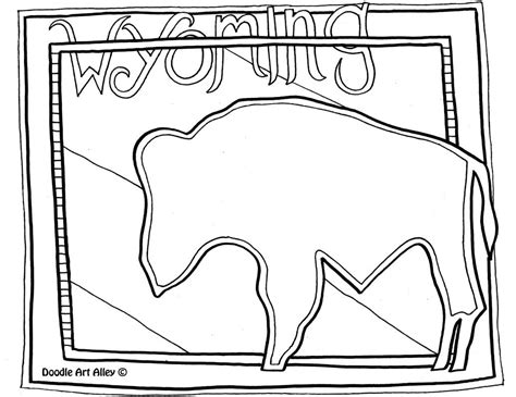 Wyoming Coloring Page Coloring Pages