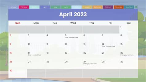 Powerpoint Calendar Template 2023