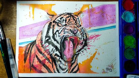 A Roaring Tiger Watercolor Painting YouTube