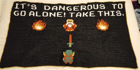 Zelda Its Dangerous To Go Alone Blanket Chart In Comment Rbrochet