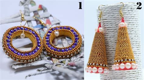 How To Make Designer Earrings With Newspaper Diy Paper Jewelry By