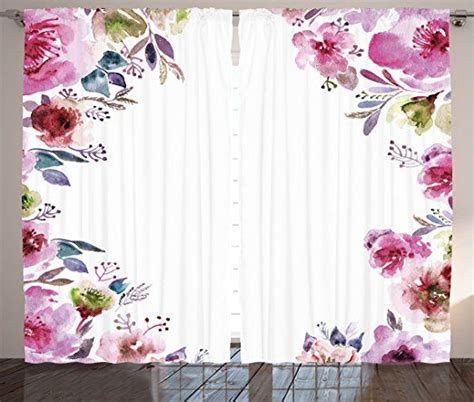 Ambesonne Floral Curtains Flower Background With Florets Blooms