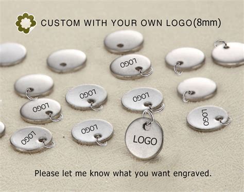 8mmstainless Steel Jewelry Tag Custom Branding Name And Logo Etsy