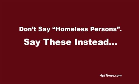 Politically Correct Terms For Homeless Persons Apt Tones