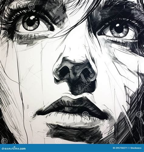 Monumental Ink A Brooding Portrait Of A Girl With Expressive Eyes