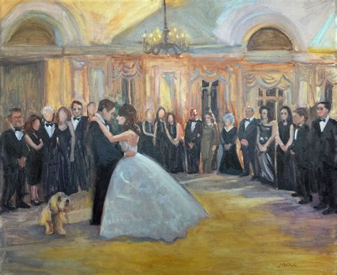 The First Dance Live Event Wedding Painting The Bride And Grooms