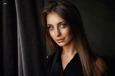 Women Face Portrait Straight Hair Dmitry Arhar Anastasiya Peredistova