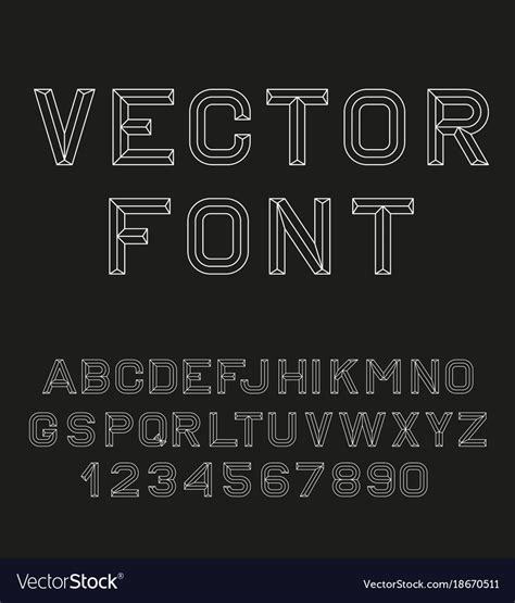 Retro Alphabet Font Royalty Free Vector Image Vectorstock