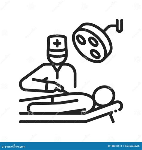 Surgery Abdominal Cavity Black Line Icon Surgical Emergency Pictogram