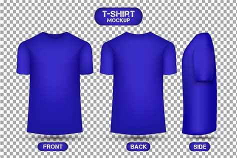Blue T Shirt Mockup Vector Art Icons And Graphics For Free Download
