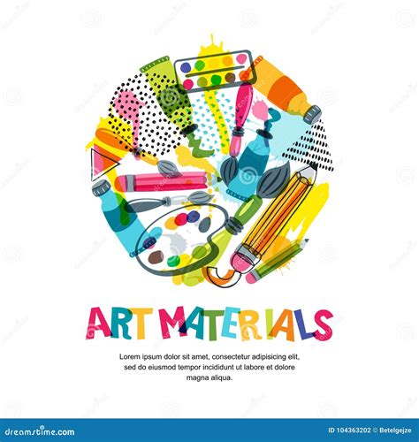 Art Materials For Craft Design And Creativity Vector Isolated