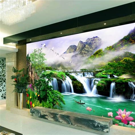 Beibehang Large Custom 3d Wallpapers Waterfalls Waterfall Wallpaper