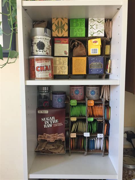 Diy tea organizer = wine box + duct tape. DIY tea organizer for small kitchen areas! Usually at stores like costplus world market or any ...