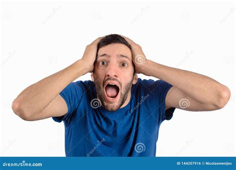 Shocked Screaming Woman Holding Red Head Royalty Free Stock Photo