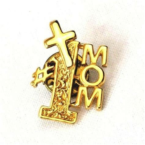 1 Mom Religious Cross Lapel Pin Christian Jesus Christ Mothers Day T