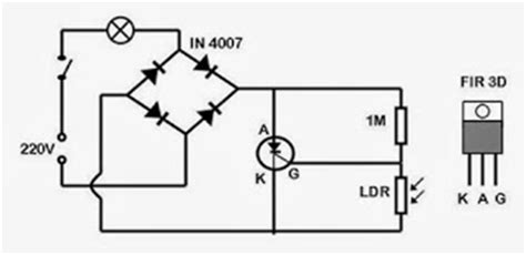 Skema Rangkaian Lampu Taman Otomatis Menggunakan Scr Fir3d Dan Ldr
