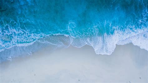 Download X Wallpaper Beach Sea Shore Blue Water Sea Waves Aerial View Full Hd Hdtv