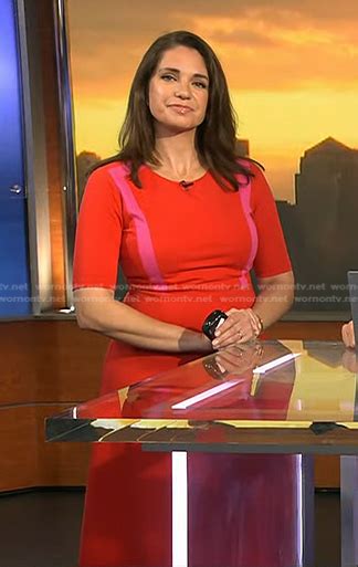 WornOnTV Marias Red Contrast Panel Dress On Today Maria Larosa