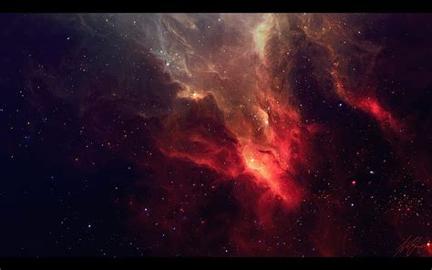 Outer Space Multicolor Stars Nebulae Digital Art Artwork Tyler Young