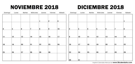 Pin En Noviembre 2018 Calendario