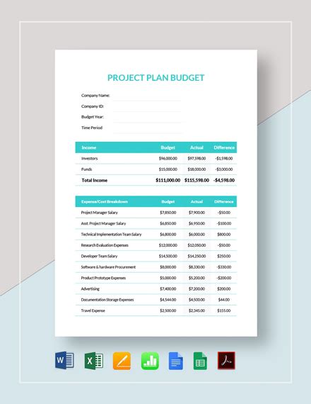 10 Project Budget Templates Word Pdf Excel
