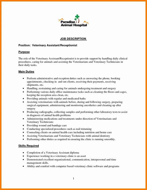 Make sure your job application stands out with an impressive medical receptionist cover letter that quickly convinces the employer to pay close attention to your resume and job application. √ 20 Dental Receptionist Job Description Resume ...