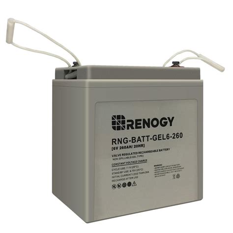 Open Box Renogy 260ah 6v Deep Cycle Pure Gel Battery 6 Volt Free Nude