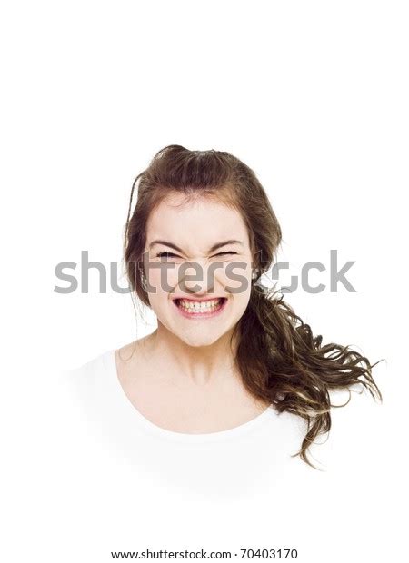 Young Woman Making Funny Face Stock Photo 70403170 Shutterstock