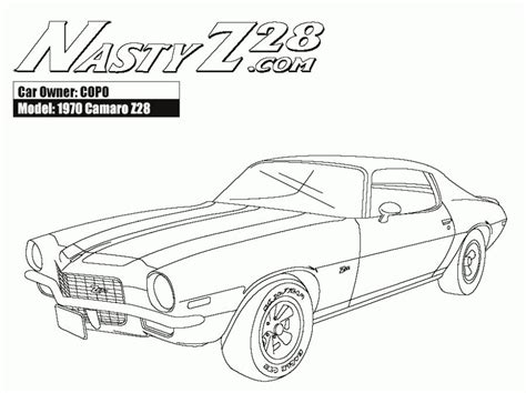 Online American Muscle Car Camaro Z28 Coloring Pages