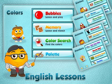Learn spanish for kids has 24 topics which are around kids real life, 694 words vocabulary with sound and images of them. Fun English Learning Games - Android Apps on Google Play