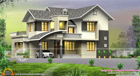 Nice 4 Bedroom Villa In 2350 Sq Feet Kerala Home Design And Floor Plans