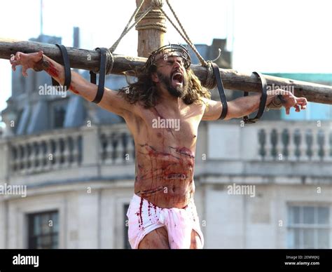 Jesus Christ S Crucifixion During A Performance Of The Passion Of