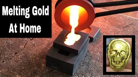 Melting Gold Smelting Gold At Home Youtube
