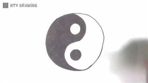 How To Draw Ying Yang Symbol Ying Yang Symbol Drawing Tutorial Youtube