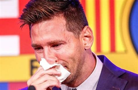 Lionel Messi Breaks Down In Tears As He Bids Farewell To Barcelona In