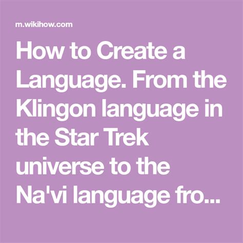 How To Create A Language From The Klingon Language In The Star Trek