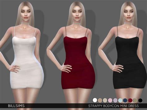 The Sims Resource Strappy Bodycon Mini Dress